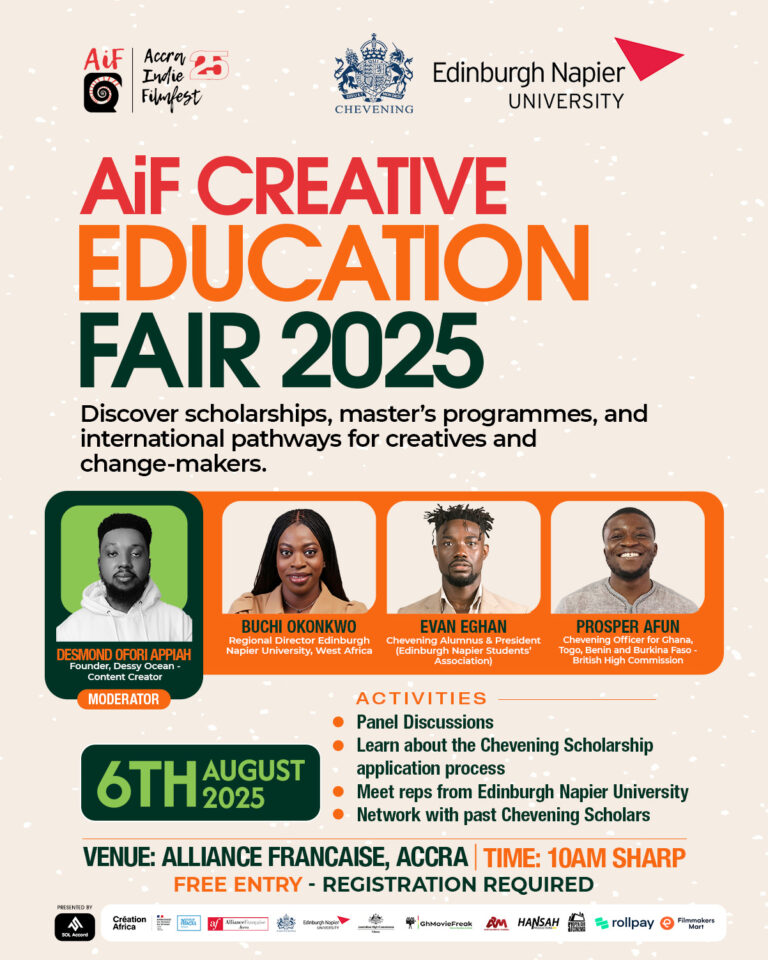 Accra Indie Filmfest to Host AiF Creative Education Fair 2025 in Partnership with Edinburgh Napier University and Chevening Scholarship